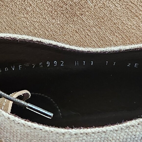Salvatore Ferragamo Men's Beige Suede & Canvas Cap Toe Oxford Shoes US 11 EE - Picture 9 of 10